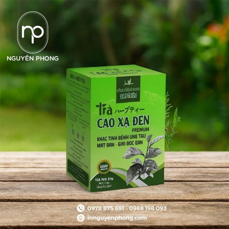 In hộp giấy đựng cao xạ đen in logo